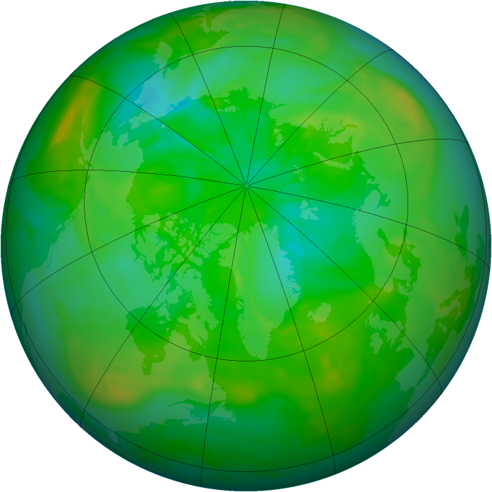 Arctic ozone map for 15 July 2014